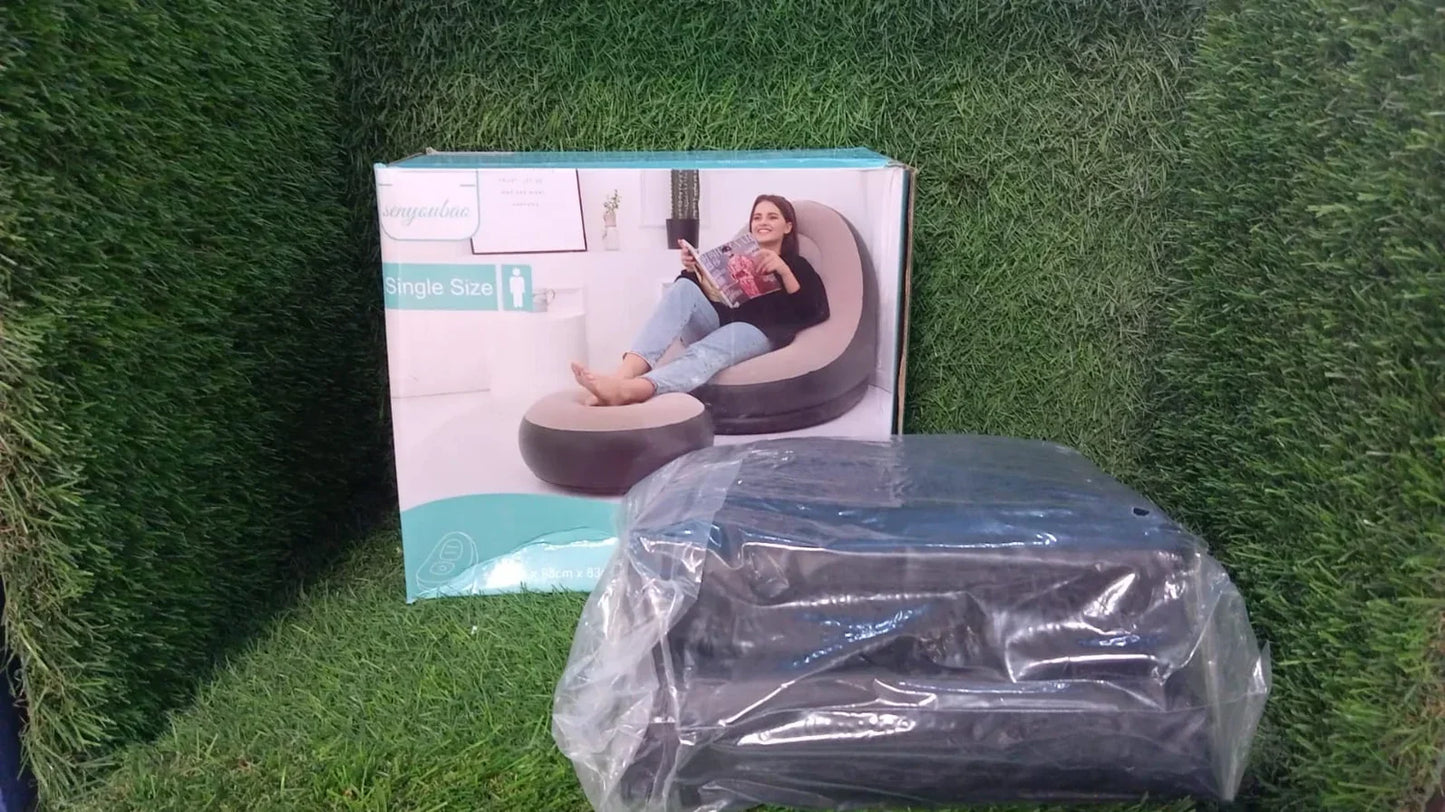 Portable Inflatable Air Couch with Pump — Indoor & Outdoor
