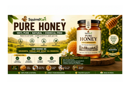 Squirrel Harvest Raw Honey | Organic and Pure Natural Honey | Glass Jar Safe Pack